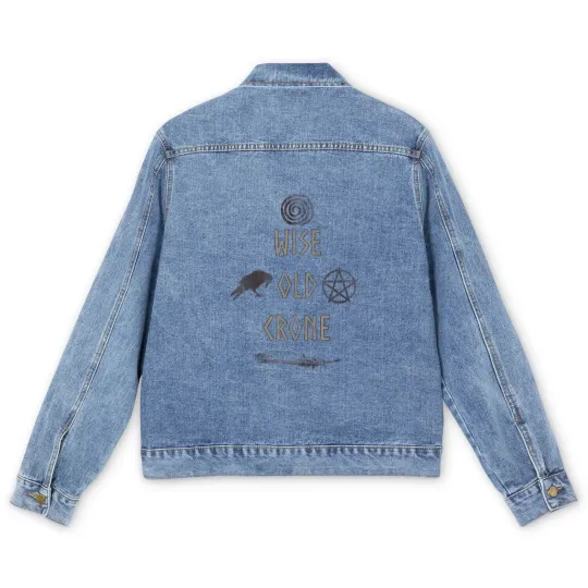 Discover Wise Old Crone Wicca Pagan Triple Goddess Feminist Men's Denim Jackets