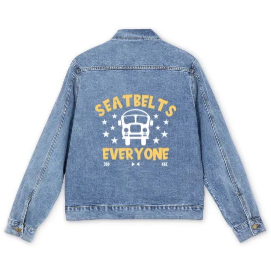 Discover Bus Driver Bus School Bus Public Transportation Men's Denim Jackets