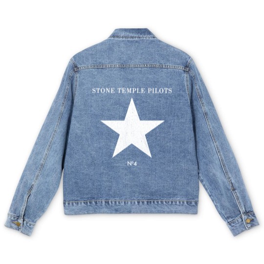 Discover Stone Temple Pilots Rock Band Number 4 Album Cover Adult Short Sleeve Men's Denim Jackets
