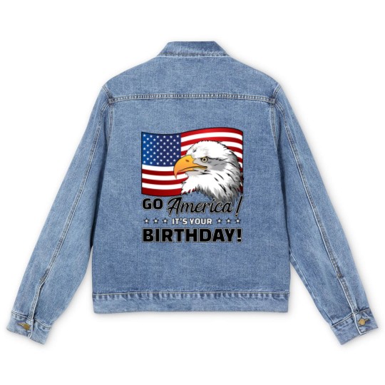 Discover 4th of July American Flag Eagle - 4th Of July - Men's Denim Jackets