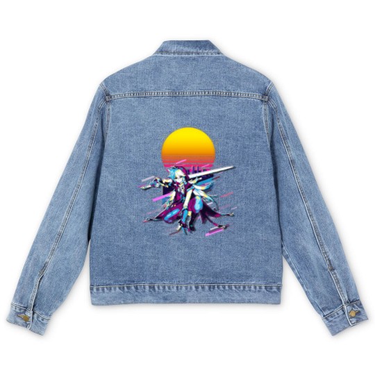 Discover Razor Genshin Impact 80s Retro Online Game Men's Denim Jackets