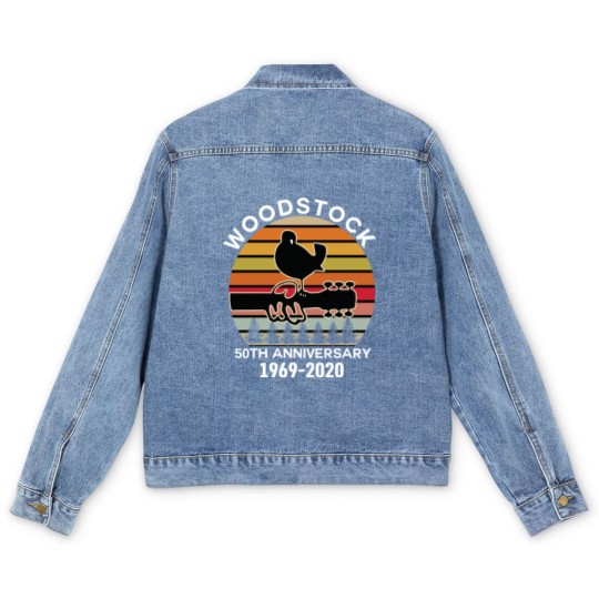 Discover woodstock 50th anniversary 1969 2020,Woodstock Men's Denim Jackets,Woodstock 1969 ,Peace Love Bird - Woodstock - Men's Denim Jackets