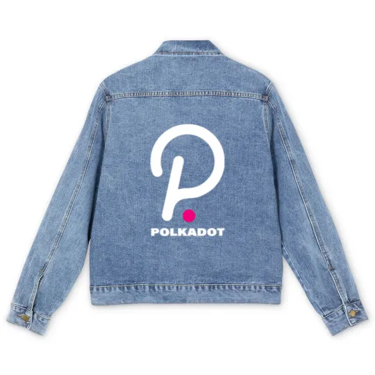 Discover Polka Dot Men's Denim Jackets Polkadot Logo Crypto Cryptocurrency