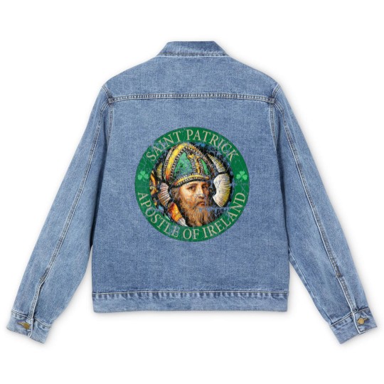 Discover Saint Patrick Apostle of Ireland distressed Men's Denim Jackets