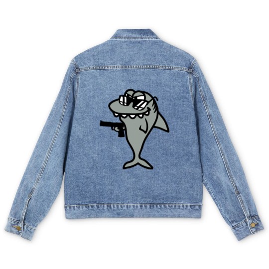 Discover hai gangster criminal criminal thief robber pistol Men's Denim Jackets