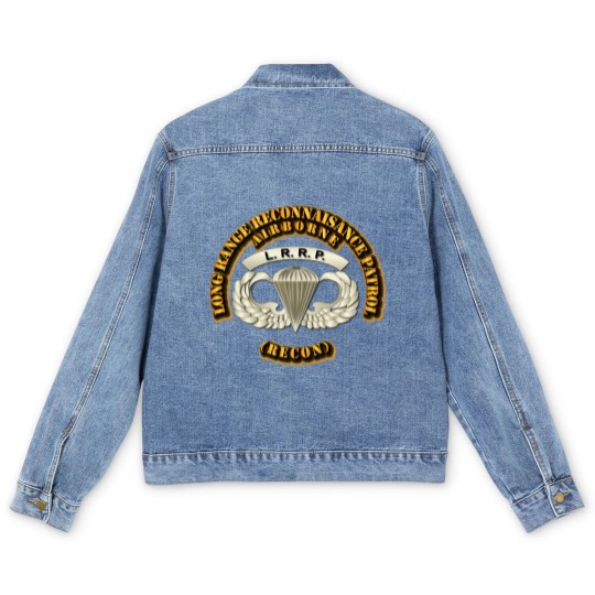 Discover Airborne Badge - LRRP - Veteran - Men's Denim Jackets