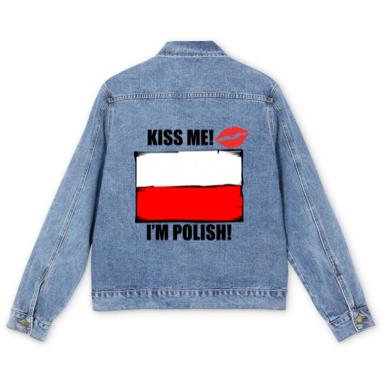 Discover Kiss Me I'm Polish Men's Denim Jackets