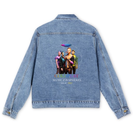 Discover Hot 2022!!! Coldplay Music of The Spheres Men's Denim Jackets, Coldplay Tour 2022 Men's Denim Jackets, Coldplay Tour Men's Denim Jackets, Coldplay Men's Denim Jackets