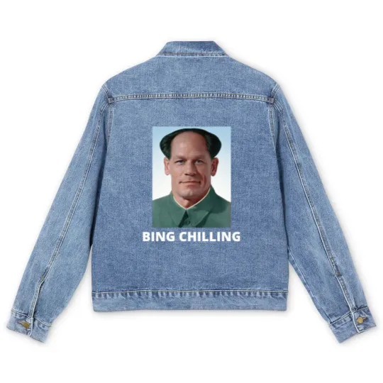 Discover John Xina Bing Shi Ling Ice-cream meme - Bing Shi Ling - Men's Denim Jackets