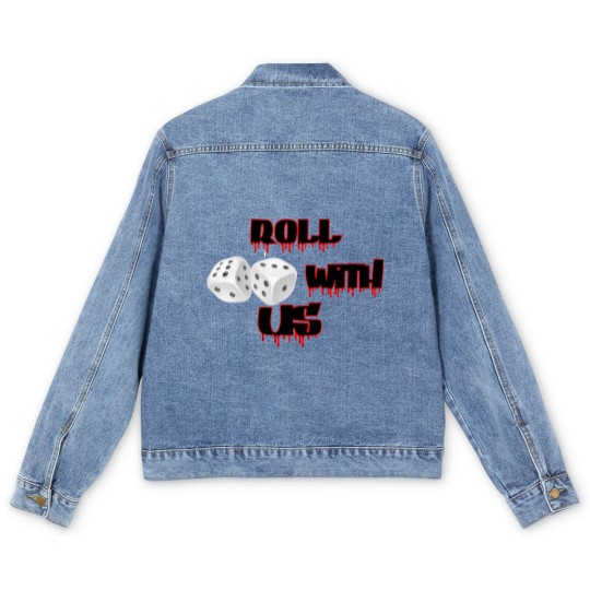 Discover Roll with US Vegas Dice Men's Denim Jackets, Casino Bonus Men's Denim Jackets