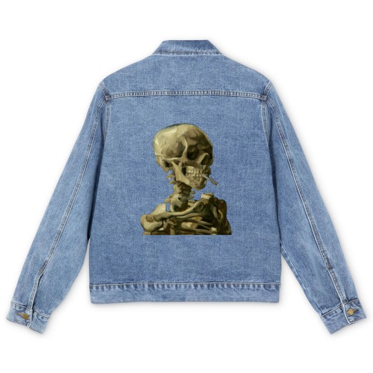 Discover Skull with Burning Cigarette by Vincent van Gogh - Skull - Men's Denim Jackets
