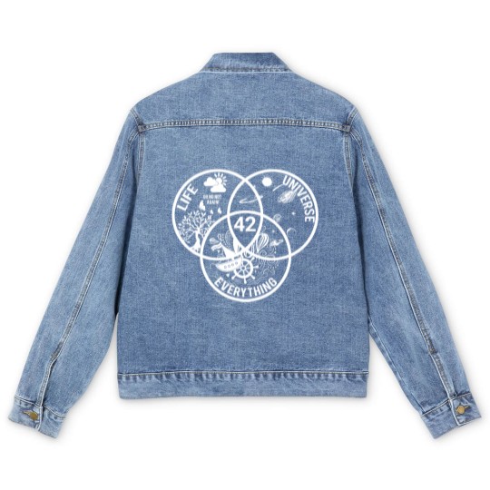 Discover 42 the answer to life the universe and everything Men's Denim Jackets