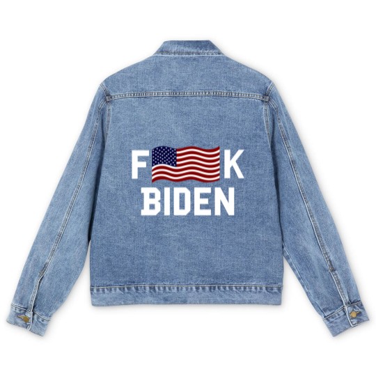 Discover Anti Joe Biden F American Falg K Biden Men's Denim Jackets
