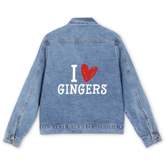Discover Redhead Lover Irish Red Haired Men Women I Love Gingers Men's Denim Jackets