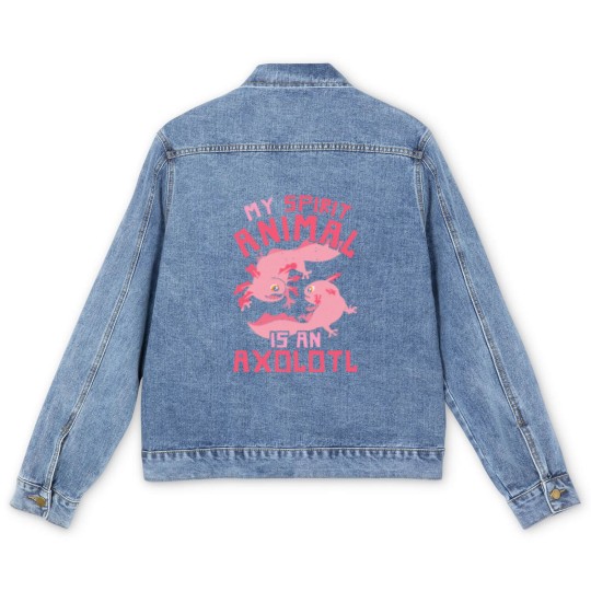 Discover Axolotl Mexican Salamander Pet My Spirit Animal Is An Axolotl Men's Denim Jackets