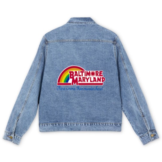 Discover Baltimore Maryland - Reading rainbow - Baltimore Maryland - Men's Denim Jackets