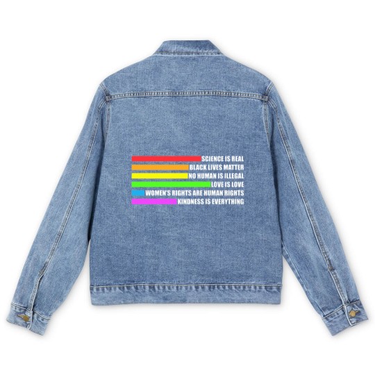 Discover LGBT Rainbow Gay Pride Men's Denim Jackets