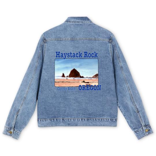 Discover Haystack Rock, Cannon Beach, Oregon - Haystack Rock - Men's Denim Jackets