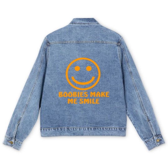 Discover Boobies Make Me Smile - Gifts For Him - Men's Denim Jackets