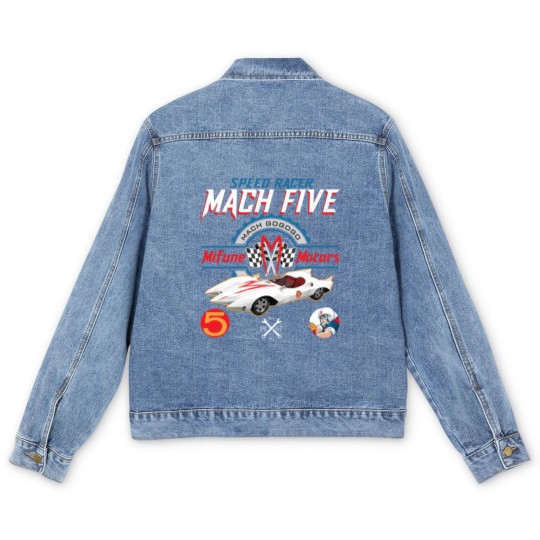 Discover Speed Racer Mach 5 Mifune Motors Men's Denim Jackets