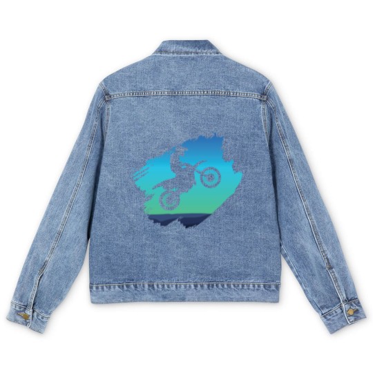 Discover Motocross Dirt Bike Men's Denim Jackets