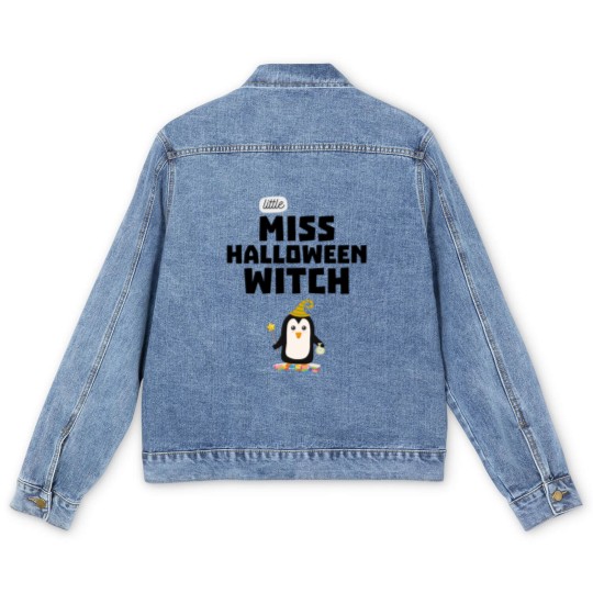 Discover Miss Halloween Witch Penguin gift Men's Denim Jackets