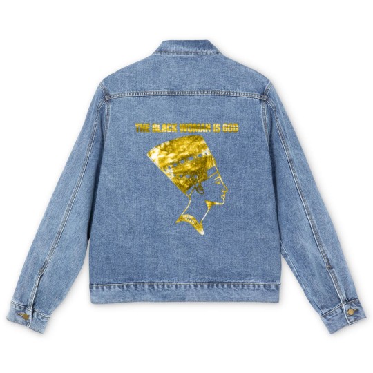 Discover The Black Woman is God Men's Denim Jackets