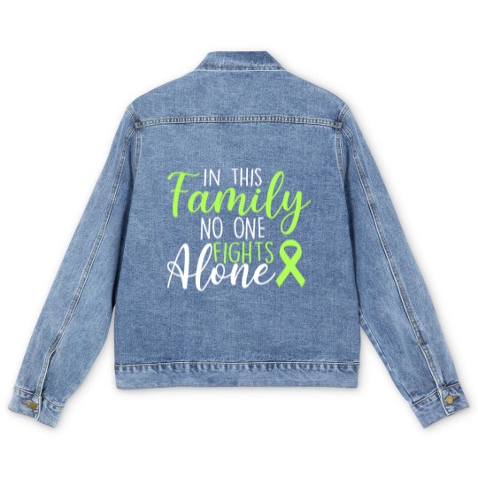Discover Family Lymphoma Cancer Support no one Fight Alone - Lymphoma Cancer Support - Men's Denim Jackets