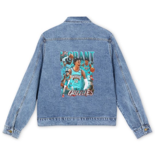 Discover Ja Morant Men's Denim Jackets | Memphis Grizzlies Bootleg Graphic Men's Denim Jackets