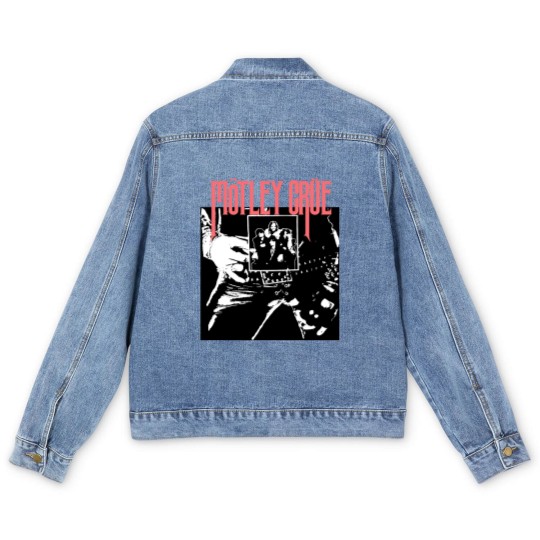 Discover Vintage 2000's Original Motley Crue Rock Band Concert Too Fast For Love Tour Black & Red Men's Denim Jackets