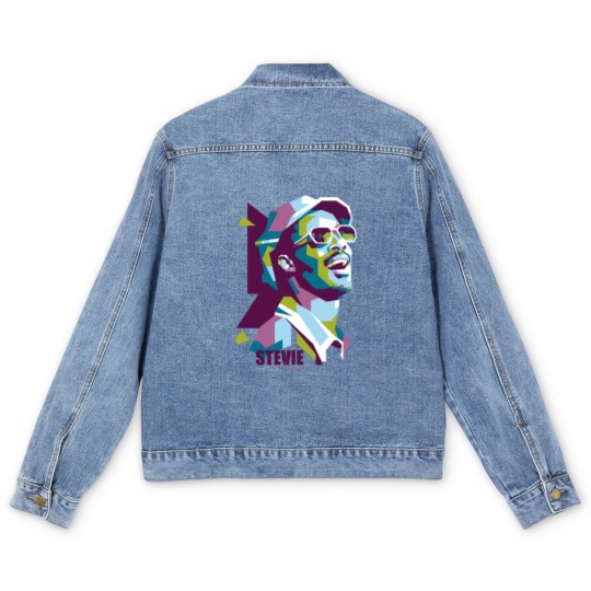 Discover Stevie Wonder Popart - Stevie Wonder - Men's Denim Jackets