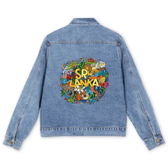 Discover Sri Lanka Ceylon Culture Elements Men's Denim Jackets