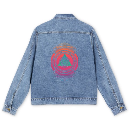 Discover Techno summer sunrise vibes Men's Denim Jackets