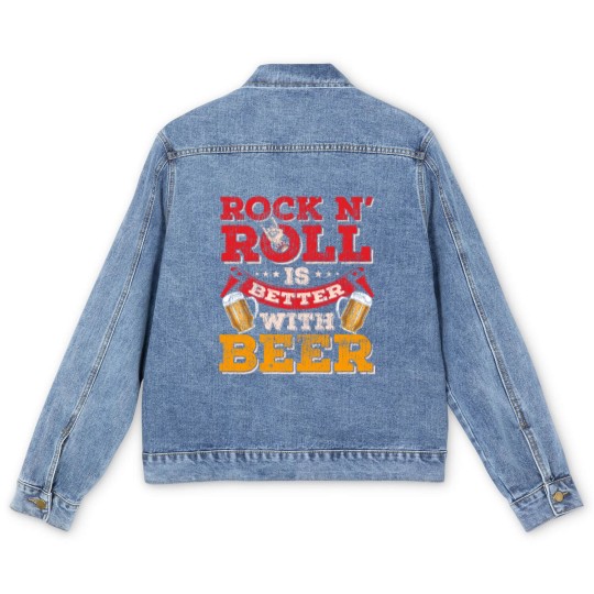 Discover rock n roll beer Men's Denim Jackets