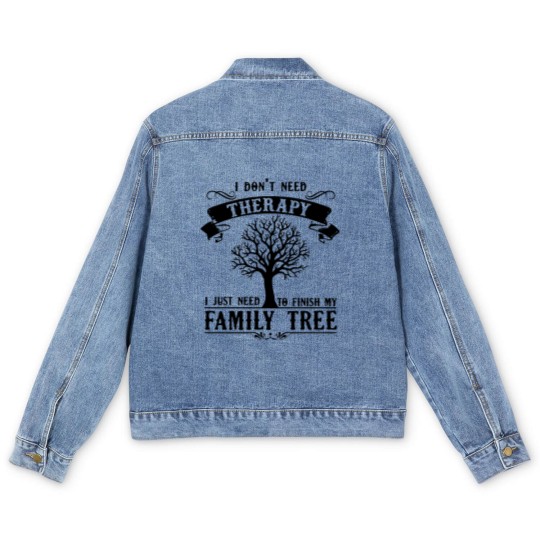 Discover Genealogy My Family Tree Men's Denim Jackets Men's Denim Jackets