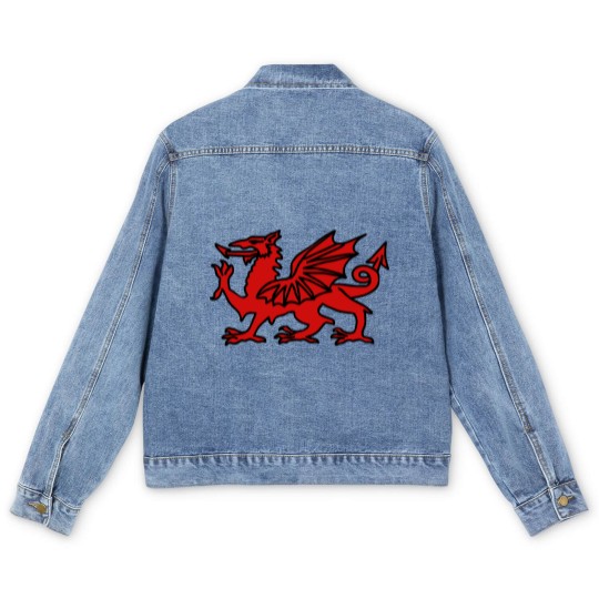 Discover Welsh Dragon Wales - Welsh Dragon - Men's Denim Jackets