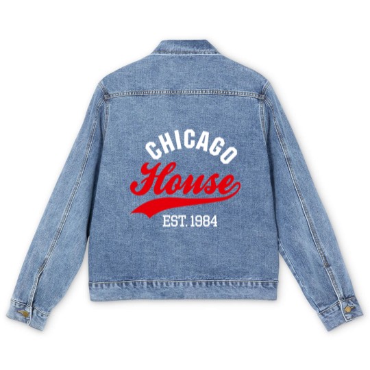Discover Vintage Chicago house est. 1984 house music party Men's Denim Jackets