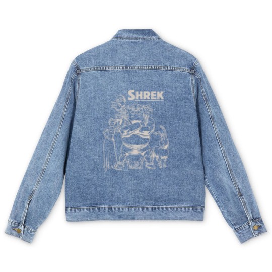 Discover Shrek Group Shot Faded Portrait Men's Denim Jackets