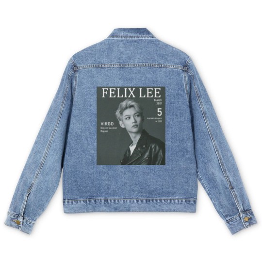 Discover Felix Lee Stray Kids Men's Denim Jackets, B&W Stray Kids Graphic Men's Denim Jackets, Felix Lee Stray Kids Kpop Men's Denim Jackets