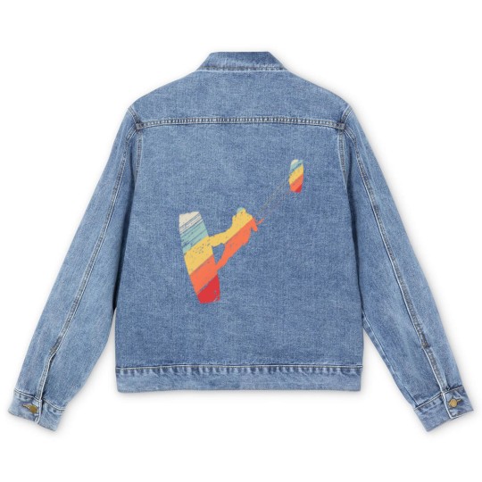 Discover Kite Boarding Kiteboarder Retro Vintage Men's Denim Jackets