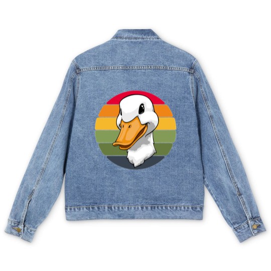 Discover Duck Head Retro Funny Water Ducklings Men's Denim Jackets
