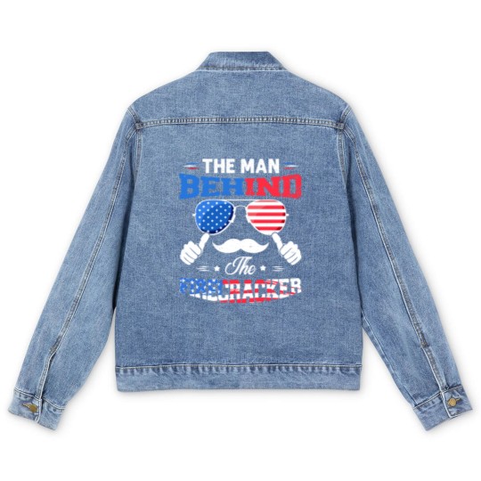 Discover The Man Behind The Firecracker 4th Of July American Flag - Behind The Firecracker 4th Of July - Men's Denim Jackets