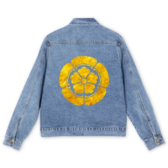 Discover Oda Mon Japanese samurai clan faux gold on black Men's Denim Jackets