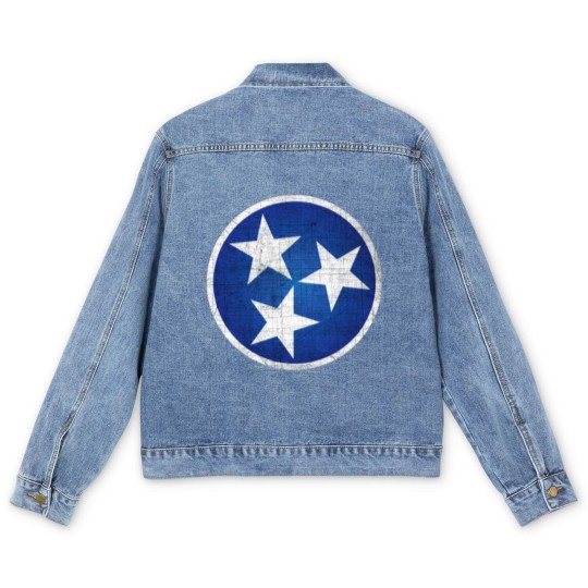 Discover Tennesse State Flag Men's Denim Jackets