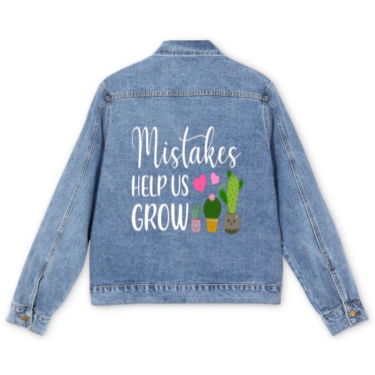 Discover Mistakes Help Us Grow For Teacher and Student Men's Denim Jackets