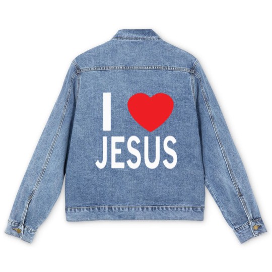 Discover I LOVE JESUS Men's Denim Jackets