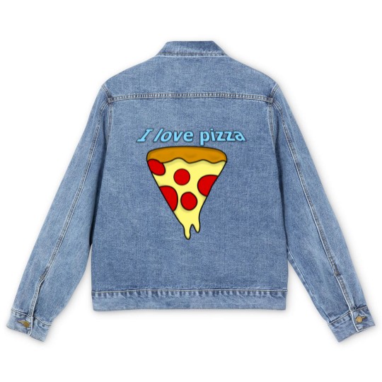 Discover I love pizza Men's Denim Jackets