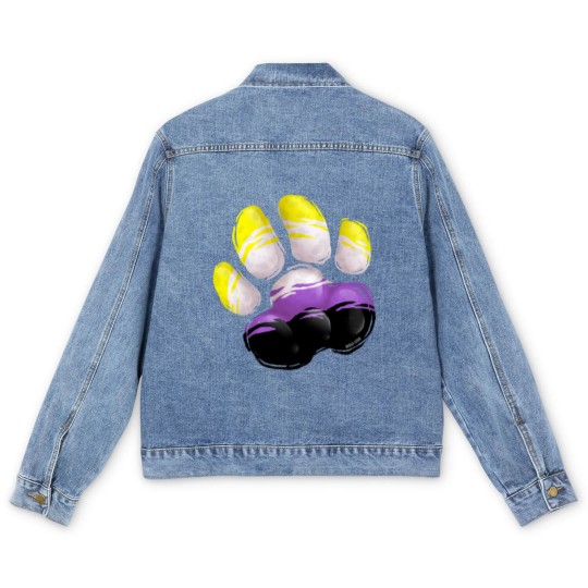 Discover Non Binary - Wolf Paw Men's Denim Jackets