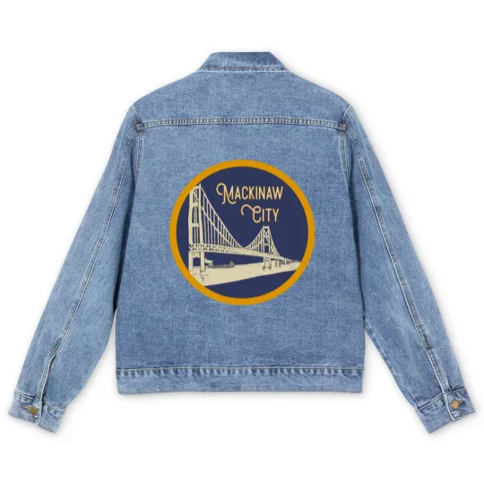 Discover Mackinaw City Decal - Mackinaw City - Men's Denim Jackets