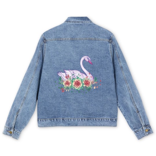 Discover Swan gift animal lover Men's Denim Jackets